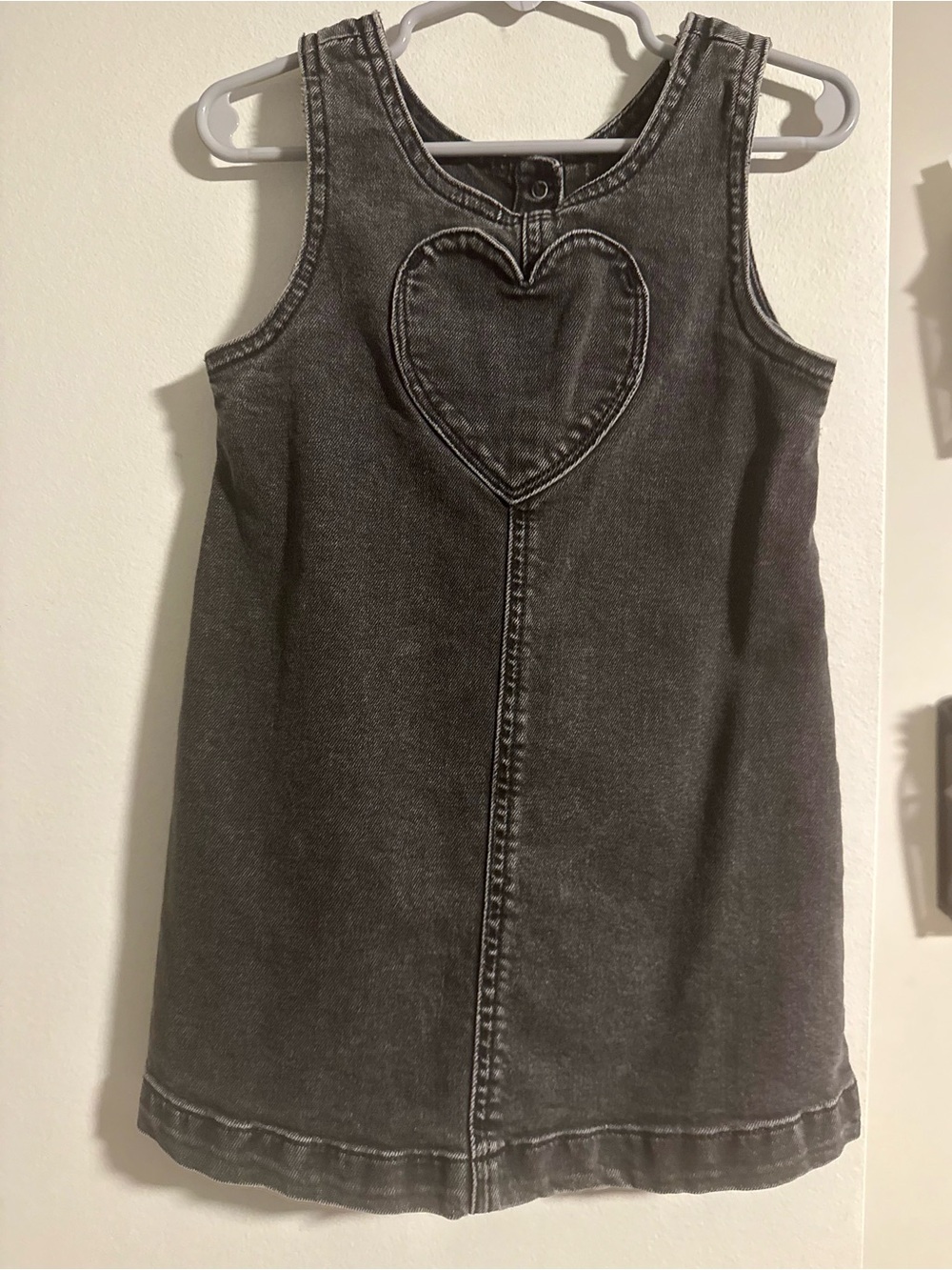 GAP Girls Black Denim Heart Tank Dress